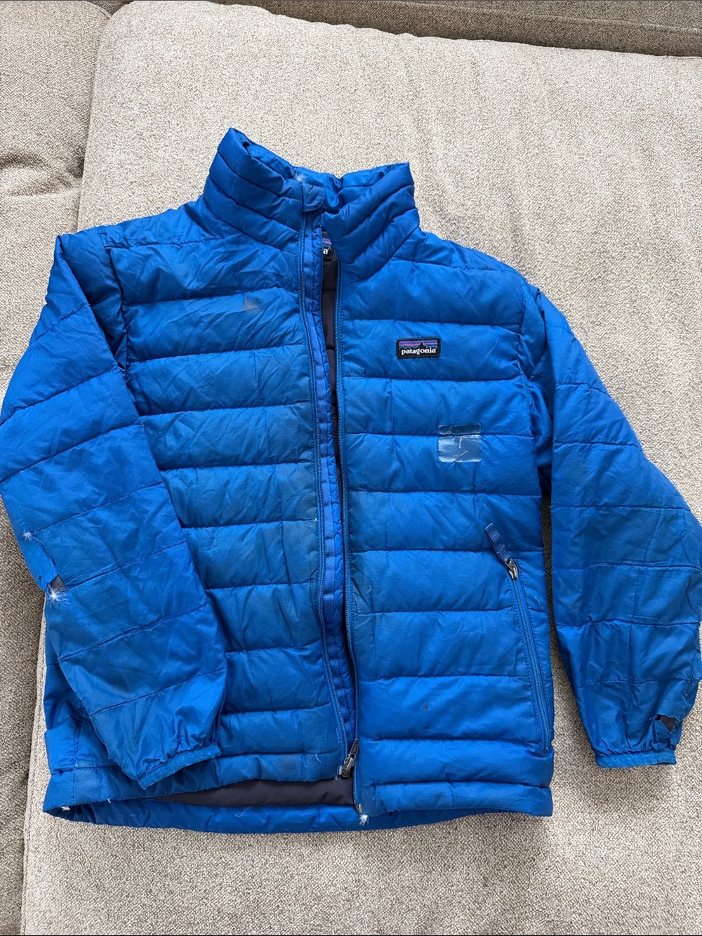 Patagonia Kids Size 8 Royal Blue Quilted Puffer Jacket